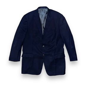 Hart Schaffner Marx Classic Fit Blazer Mens 46R Dark Navy Wool Sport Jacket USA